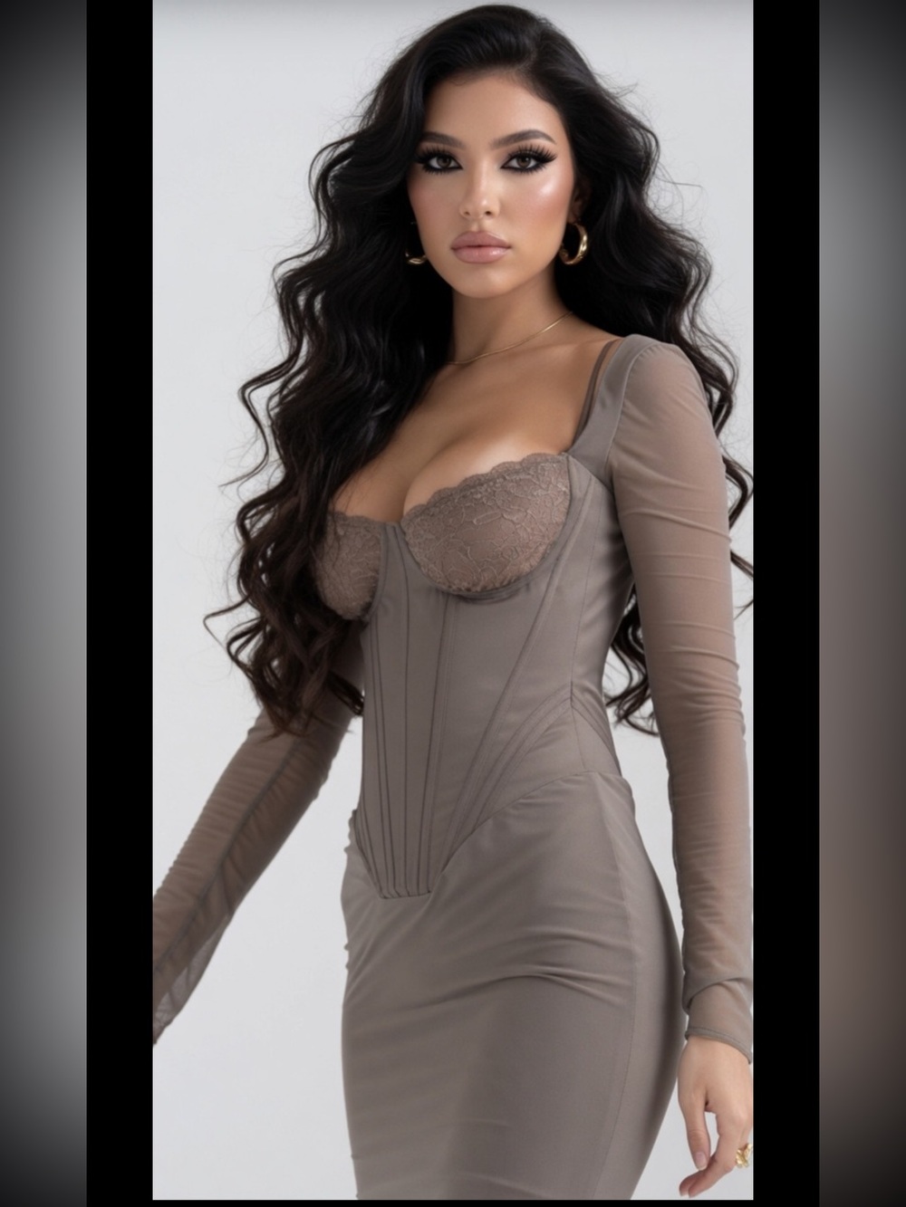 House of CB ‘Safran' Mocha Corset Midi/ XSmall-US2-4 $269 - Picture 10 of 10